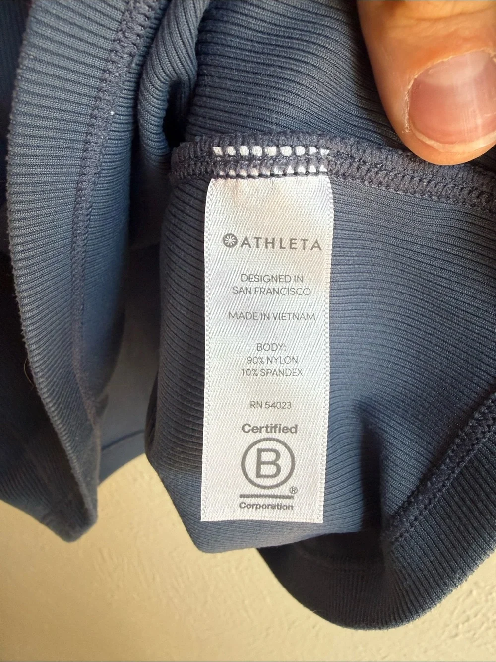 Athleta Slate Blue Ribbed Racerback Crop Tank - Picture 4 of 4